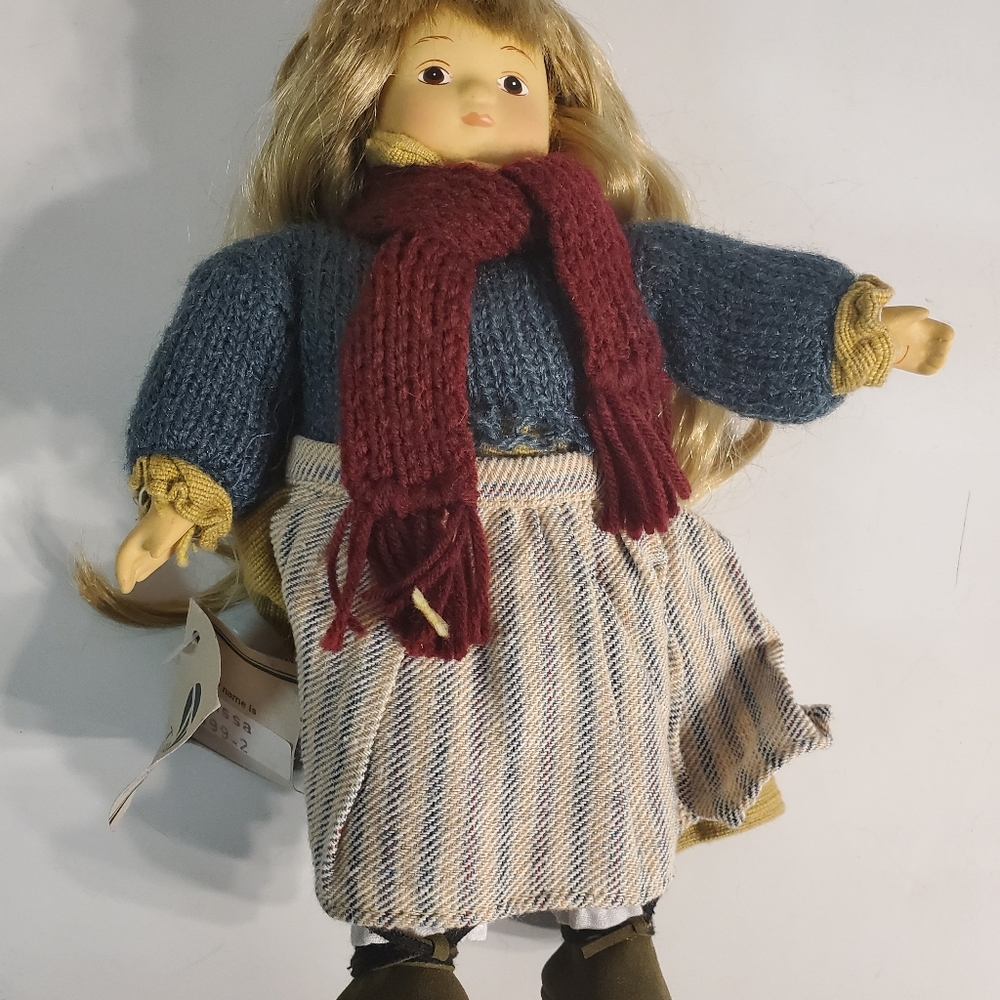 Vintage Little Girl Porcelain Doll TJ Collection Handcrafted Doll Melissa 1993